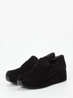 Pons Quintana – Plateau-Loafer aus Veloursleder schwarz