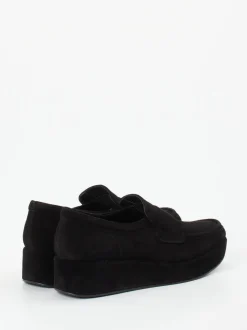 Pons Quintana – Plateau-Loafer aus Veloursleder schwarz