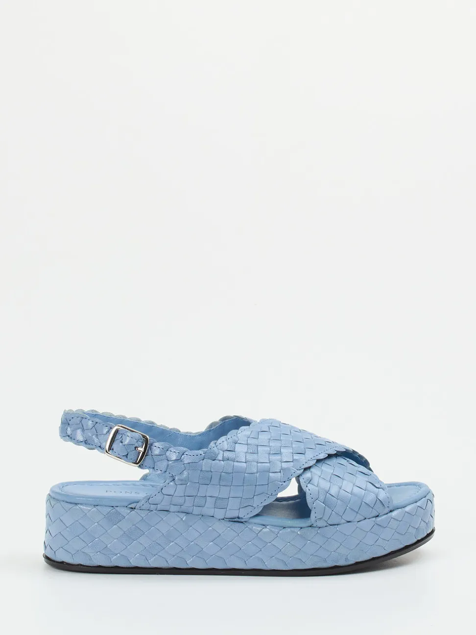 Pons Quintana – Plateau-Sandalen aus Flechtleder hellblau