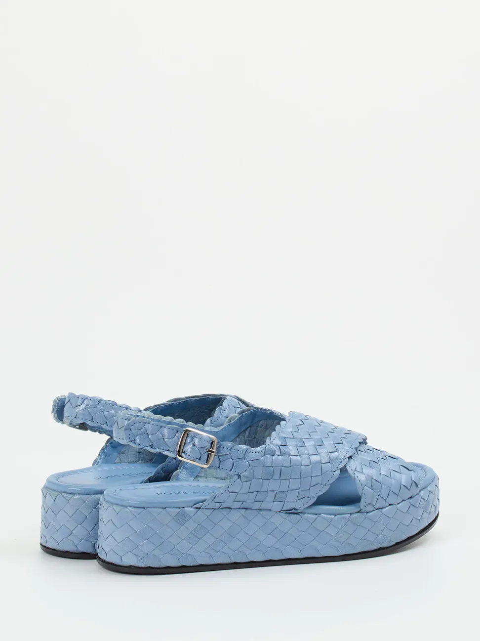 Pons Quintana – Plateau-Sandalen aus Flechtleder hellblau