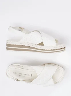 Pons Quintana – Plateau-Sandalen aus Flechtleder beige