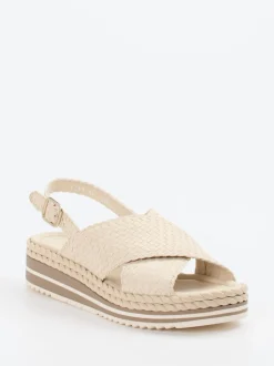Pons Quintana – Plateau-Sandalette aus Ziegenleder creme