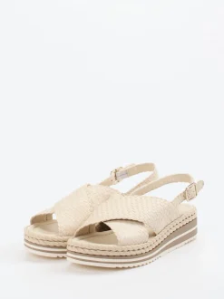 Pons Quintana – Plateau-Sandalette aus Ziegenleder creme