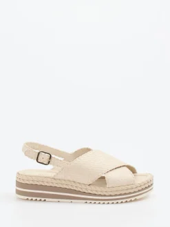 Pons Quintana – Plateau-Sandalette aus Ziegenleder creme