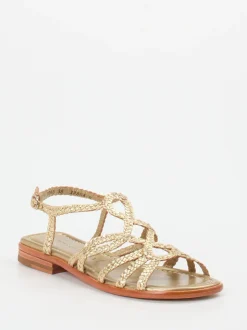 Pons Quintana – Sandalen aus Metallic-Leder goldfarben
