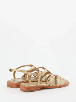 Pons Quintana – Sandalen aus Metallic-Leder goldfarben