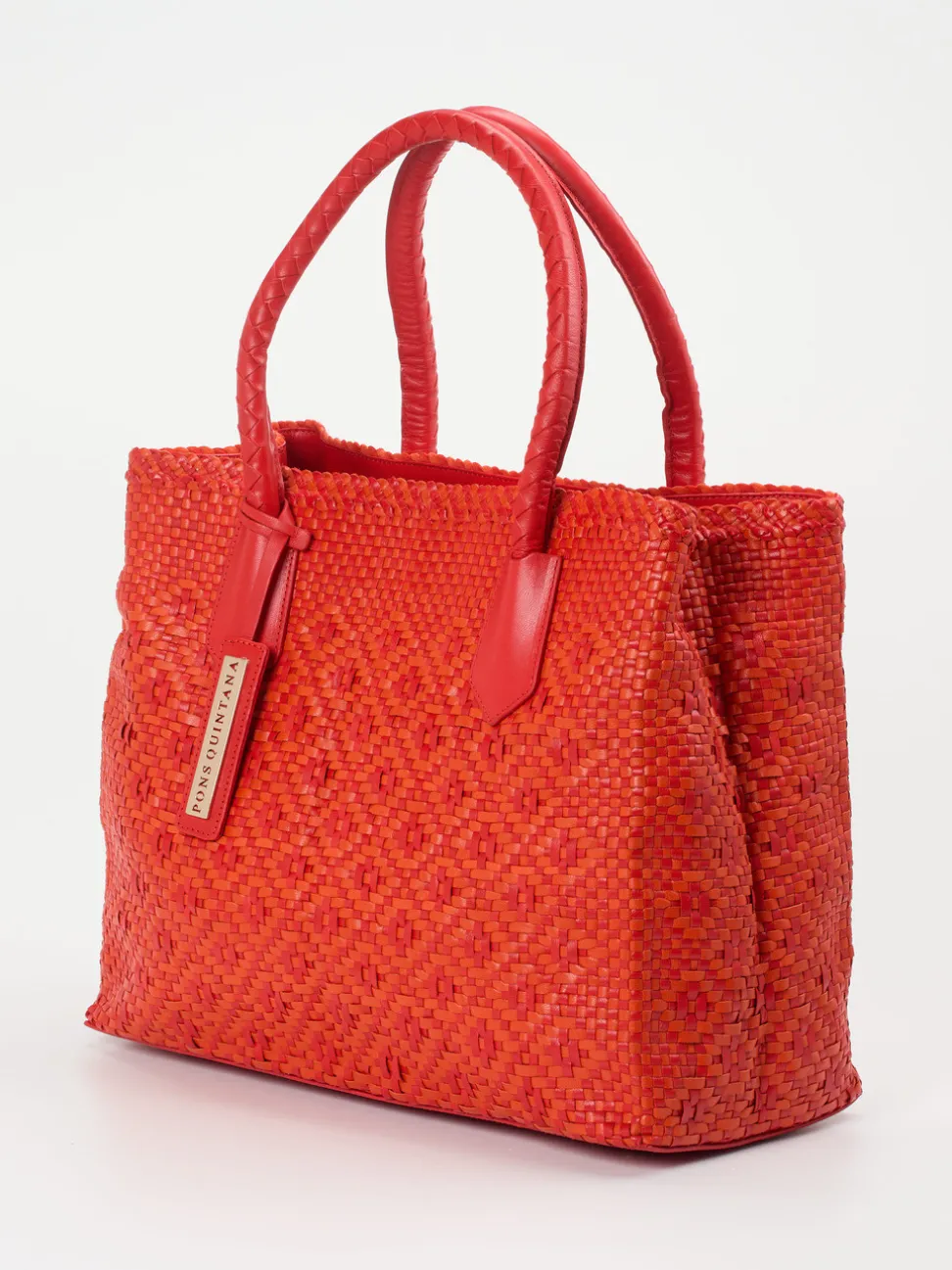 Pons Quintana – Shopper aus Flechtleder in Rot