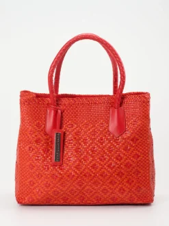 Pons Quintana – Shopper aus Flechtleder in Rot
