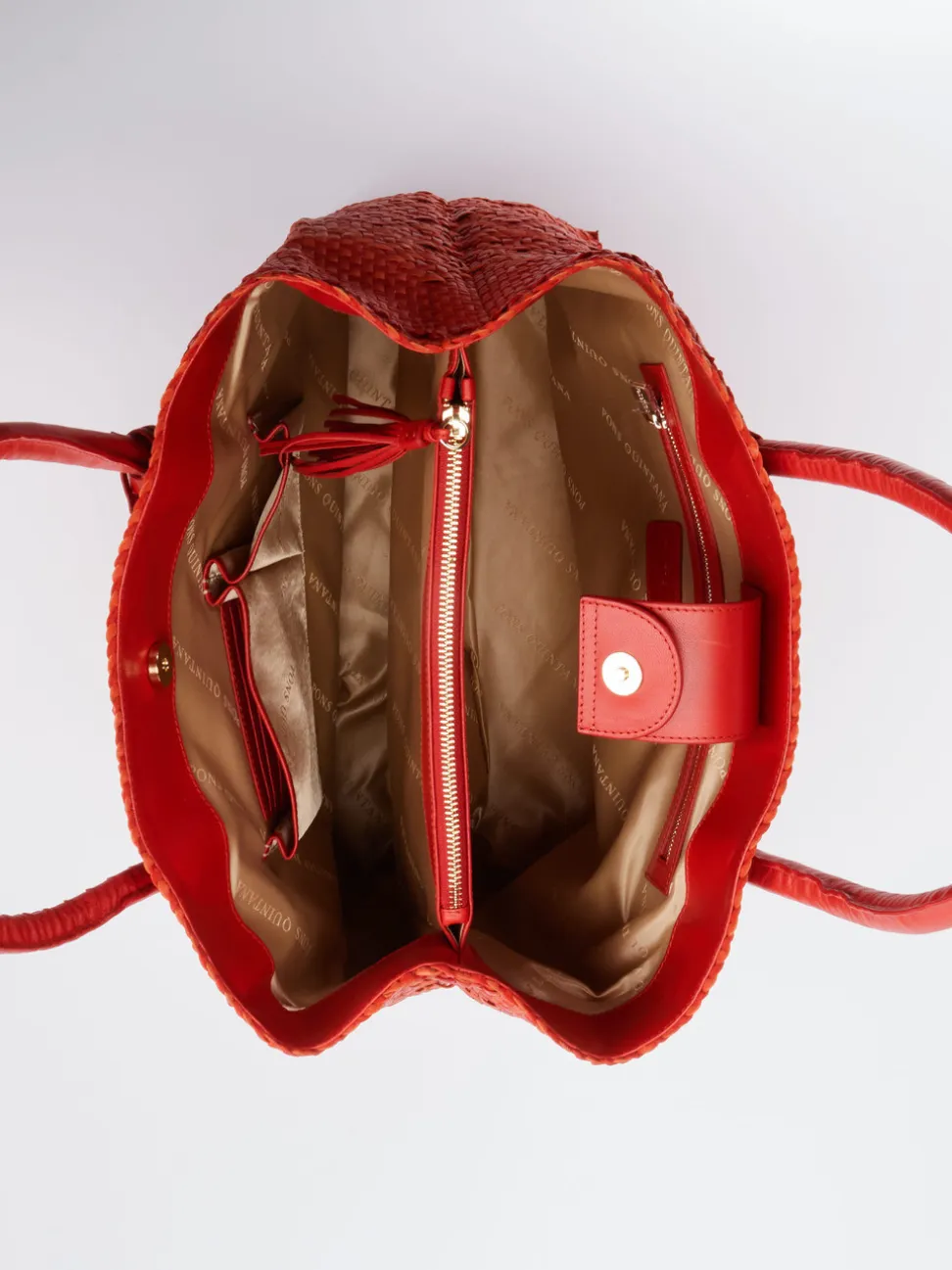 Pons Quintana – Shopper aus Flechtleder in Rot