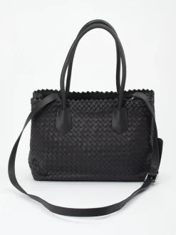 Pons Quintana – Shopper aus Flechtleder schwarz