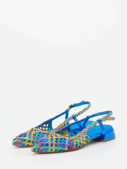 Pons Quintana – Slingpumps aus Flechtleder multicolor