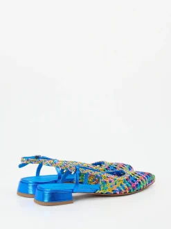 Pons Quintana – Slingpumps aus Flechtleder multicolor