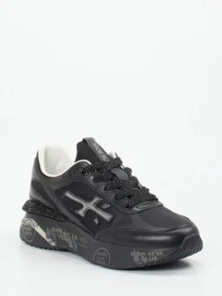 Premiata – Chunky Sneaker aus Kalbleder und Nylon Schwarz