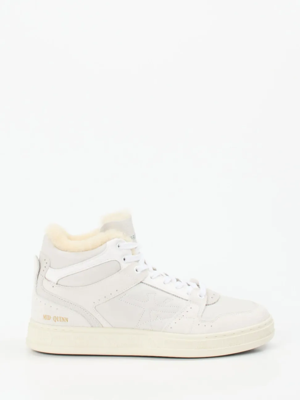 Premiata – High-Top Sneaker aus Veloursleder Offwhite