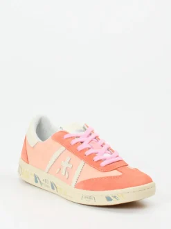 Premiata – Low-Top Sneaker aus Veloursleder lachsrosa