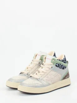 Premiata – Mid-Top Sneaker aus Veloursleder cremebeige