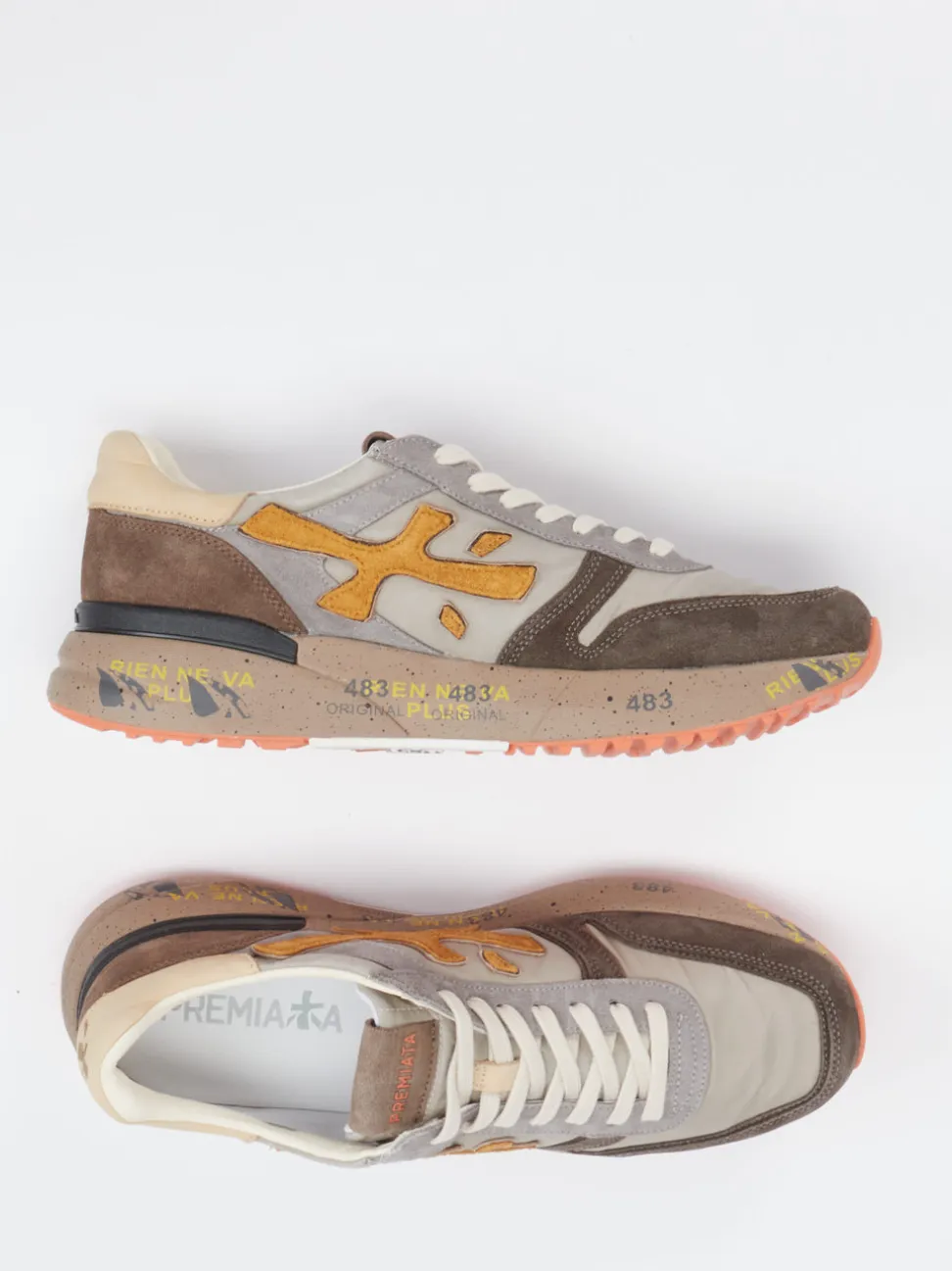 Premiata – Retro-Sneaker aus Veloursleder Textil braun