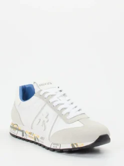Premiata – Retro-Sneaker aus Veloursleder Weiß