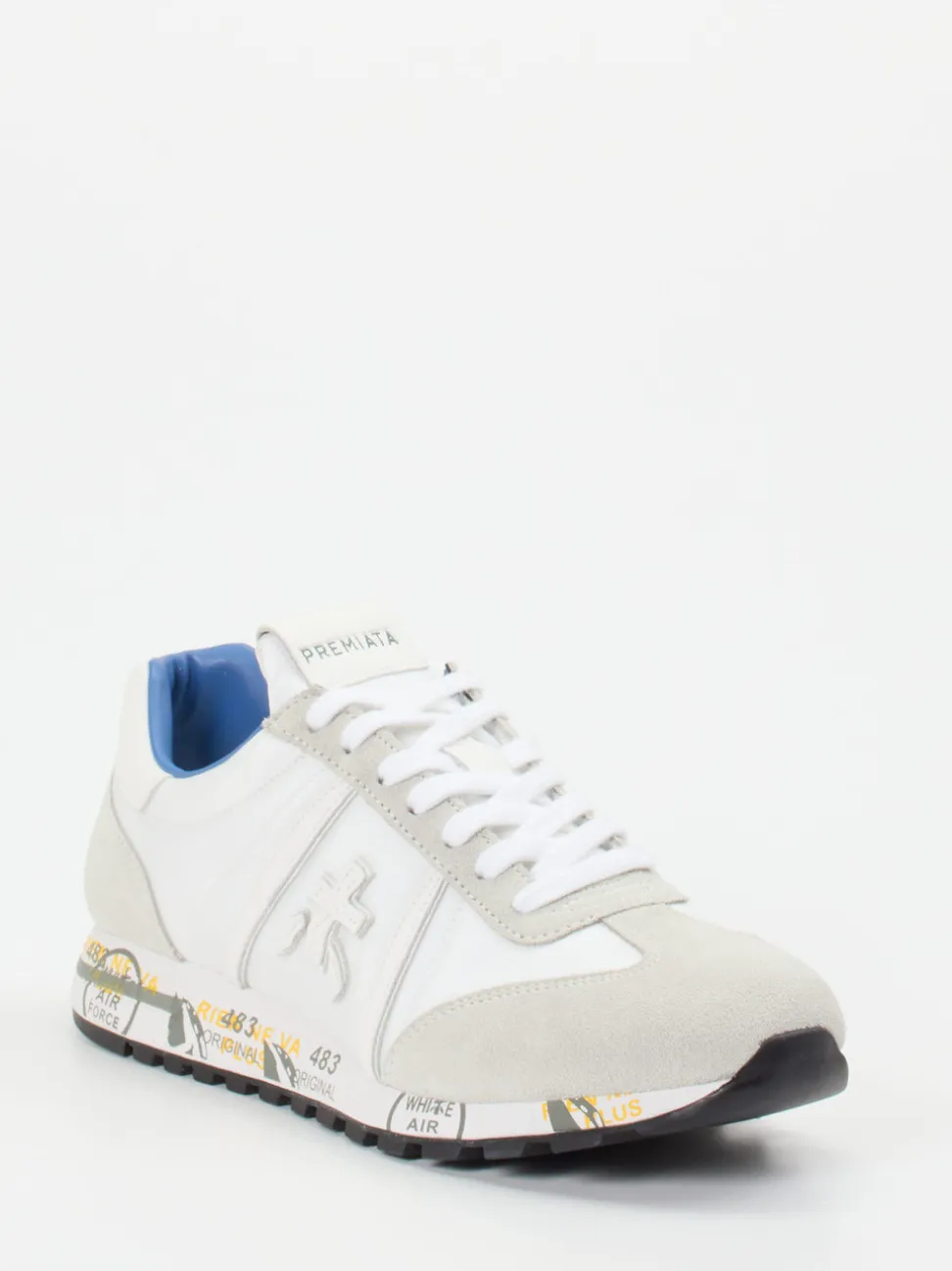 Premiata – Retro-Sneaker aus Veloursleder Weiß
