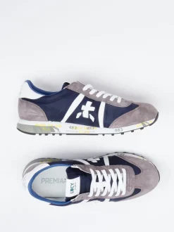 Premiata – Retro-Sneaker aus Veloursleder dunkelblau
