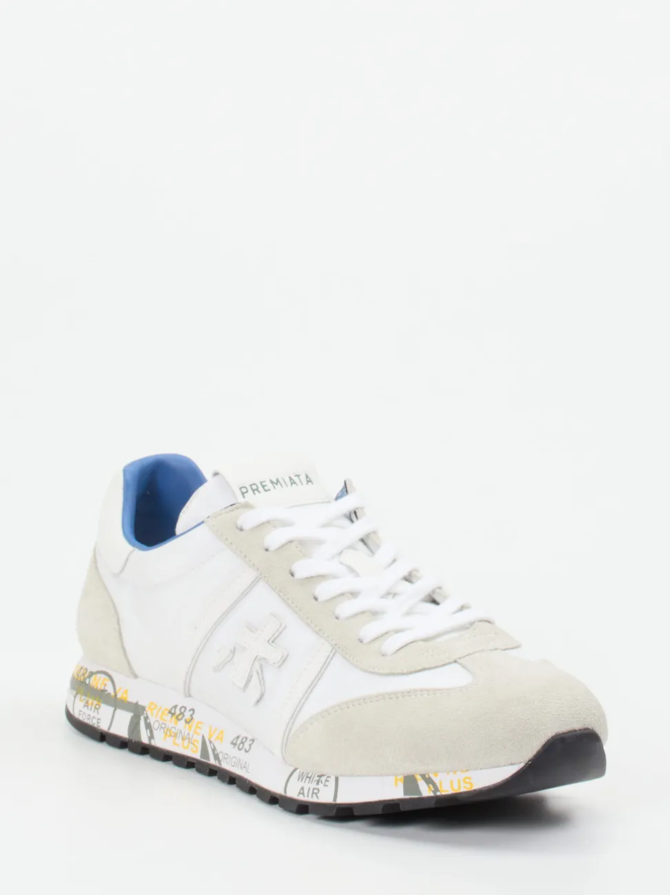 Premiata – Retro-Sneaker aus Veloursleder Weiß