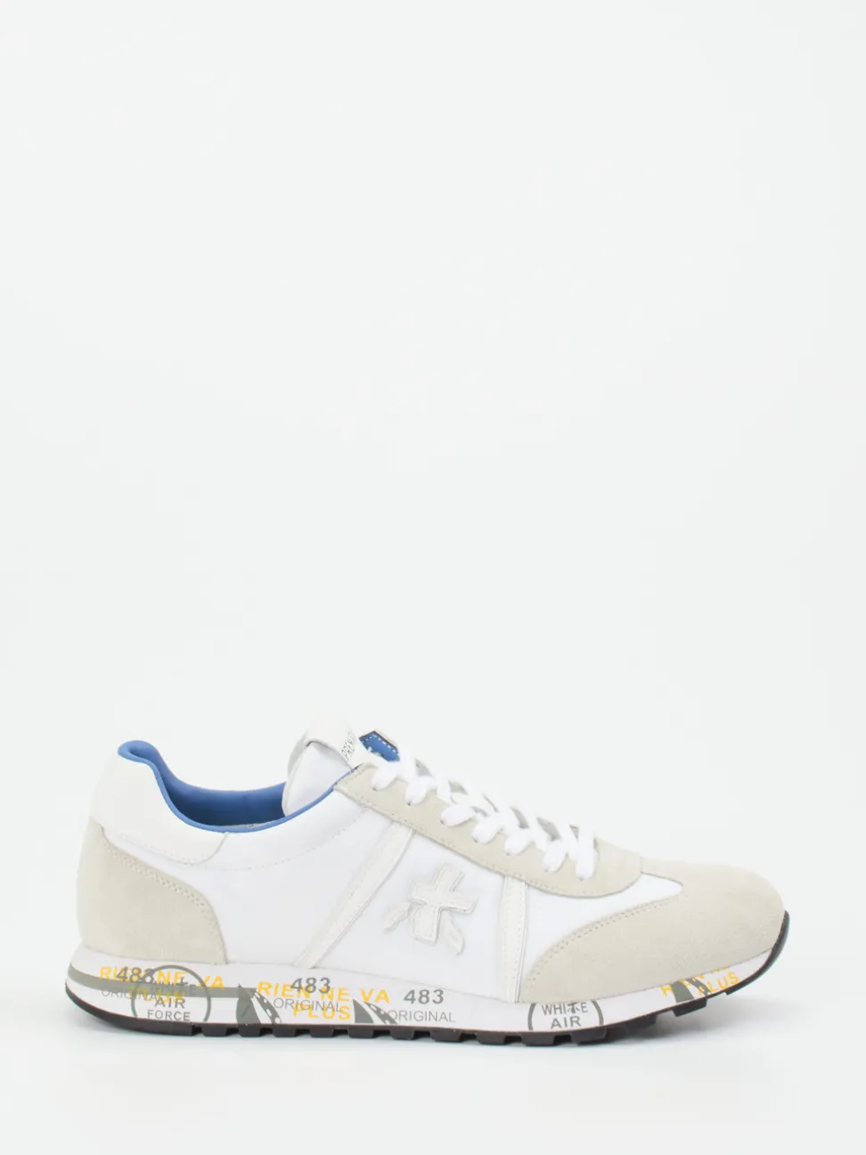 Premiata – Retro-Sneaker aus Veloursleder Weiß