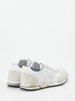Premiata – Retro-Sneaker aus Veloursleder Weiß
