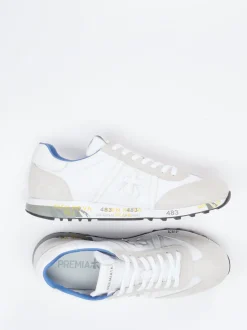 Premiata – Retro-Sneaker aus Veloursleder Weiß