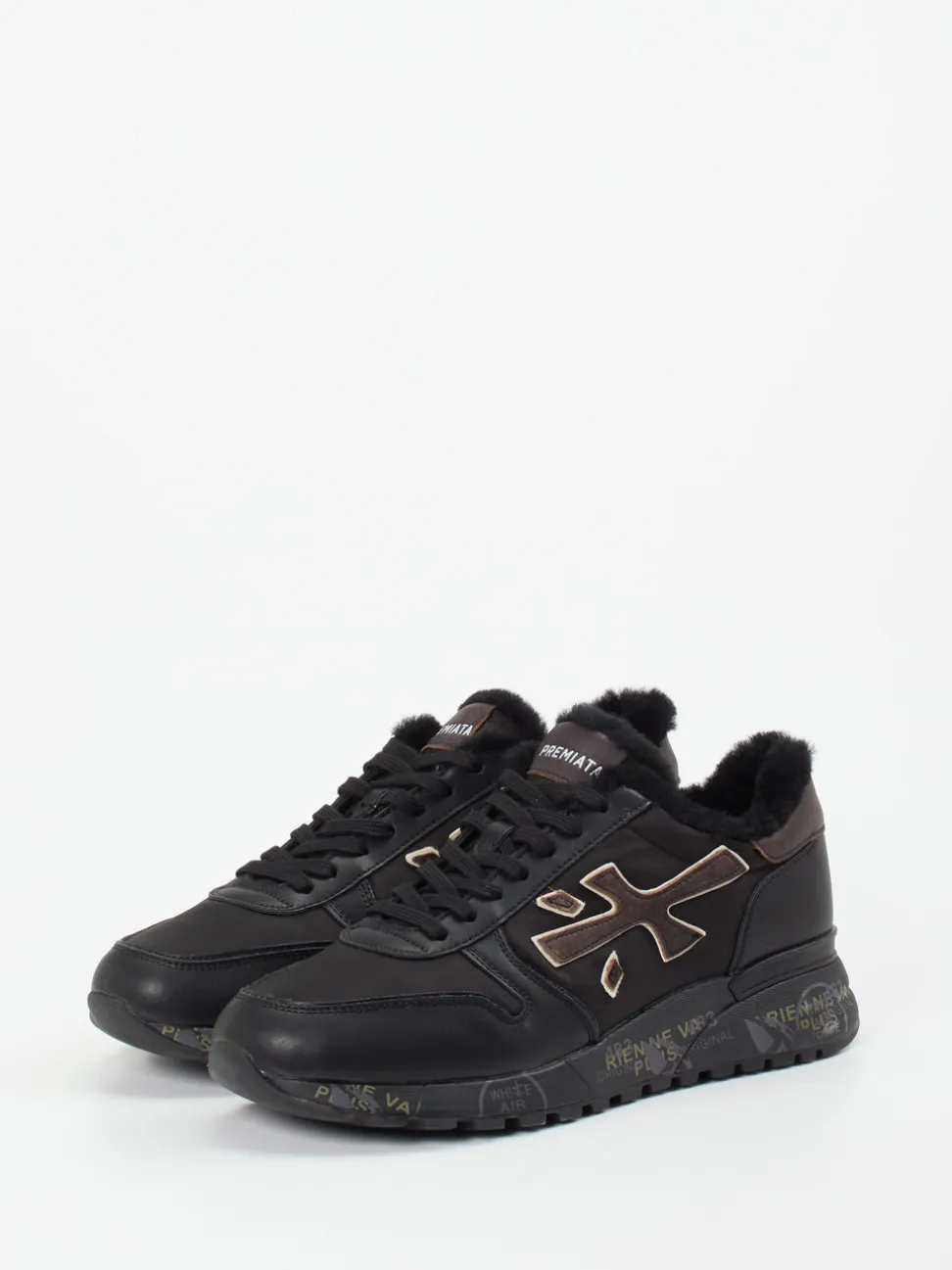 Premiata – Sneaker aus Kalbleder mit Lammfellfutter