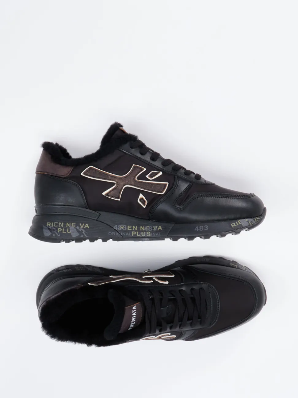 Premiata – Sneaker aus Kalbleder mit Lammfellfutter