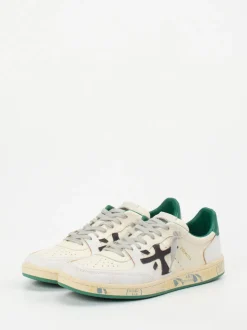 Premiata – Sneaker aus Kalbleder in Beige-Grün