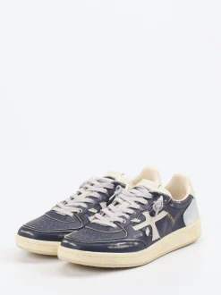 Premiata – Sneaker aus Kalbleder mit Metallic-Details