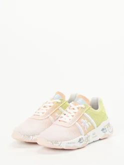 Premiata – Sneaker aus Mesh und Nylon pfirsichrosa