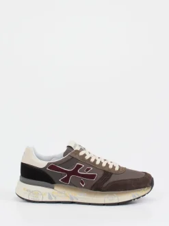Premiata – Sneaker aus Veloursleder und Textil braun