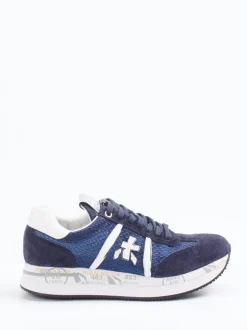 Premiata – Sneaker aus Veloursleder und Mesh blau