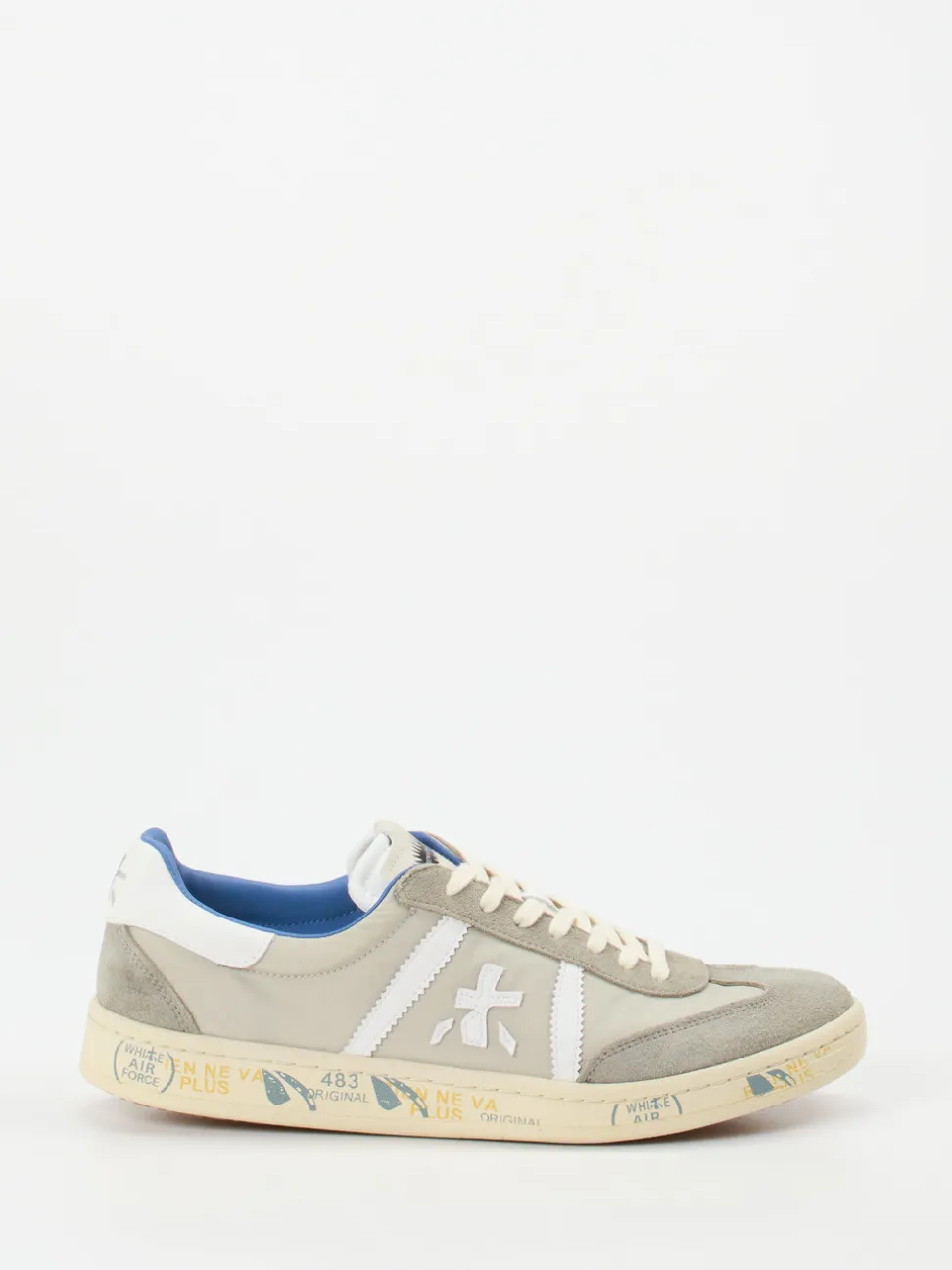 Premiata – Sneaker aus Veloursleder und Nylon grau