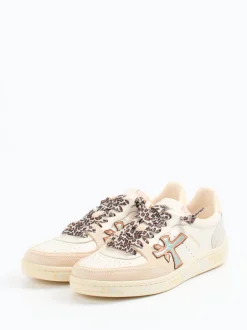 Premiata – Sneaker aus Velours- und Glattleder beige