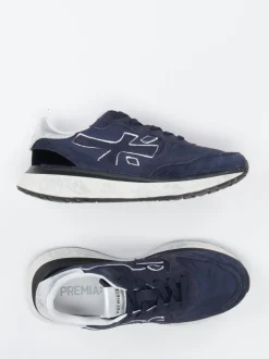 Premiata – Sneaker aus Veloursleder und Nylon blau