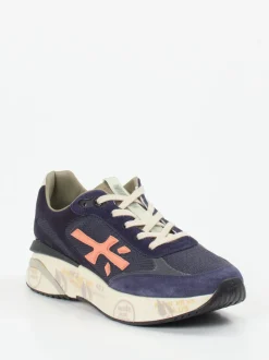 Premiata – Sneaker aus Veloursleder und Mesh dunkelblau