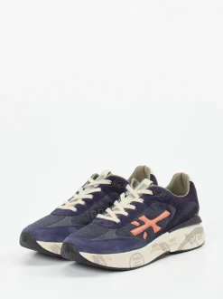 Premiata – Sneaker aus Veloursleder und Mesh dunkelblau
