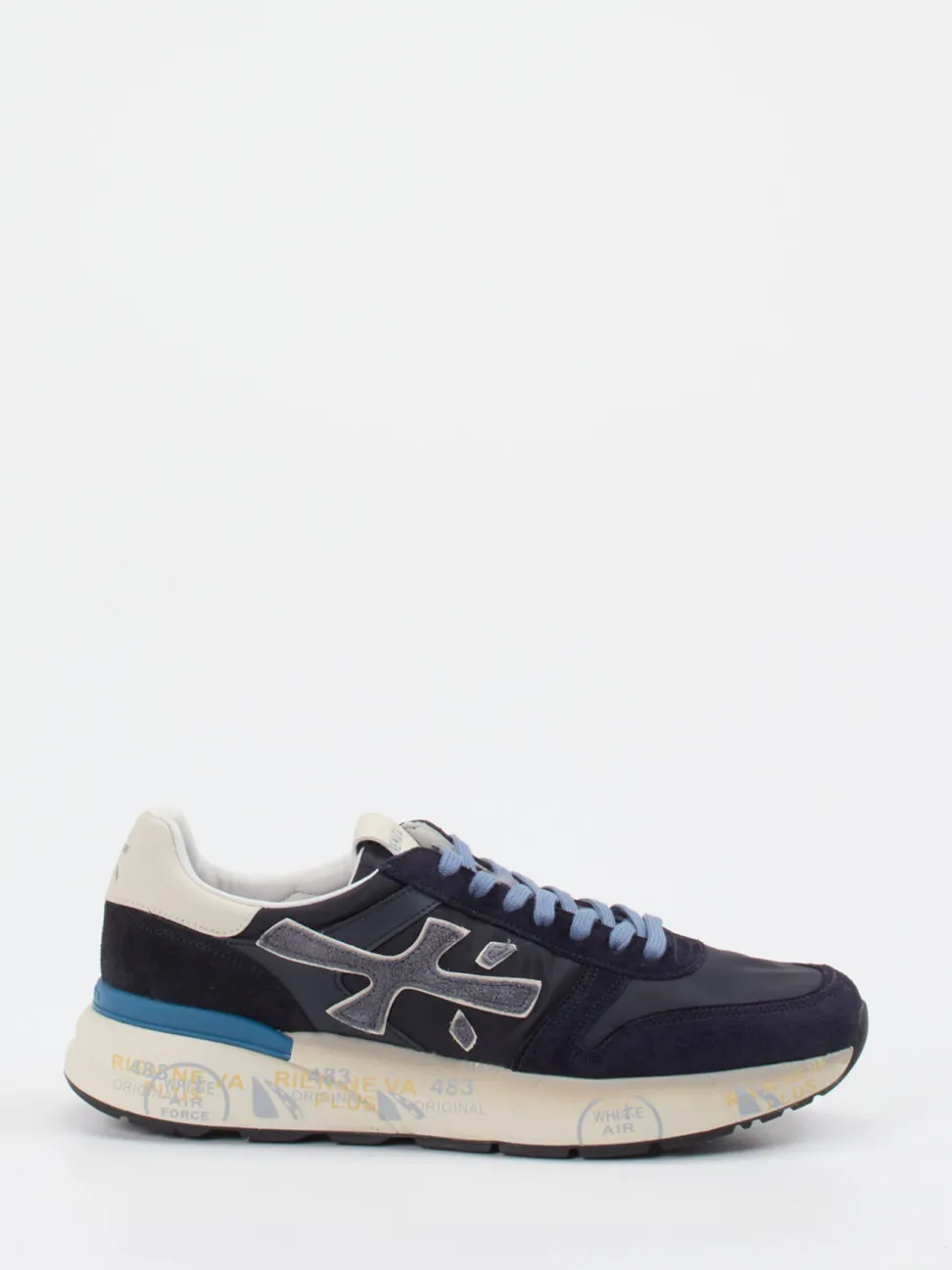 Premiata – Sneaker aus Velour/Textil in Dunkelblau