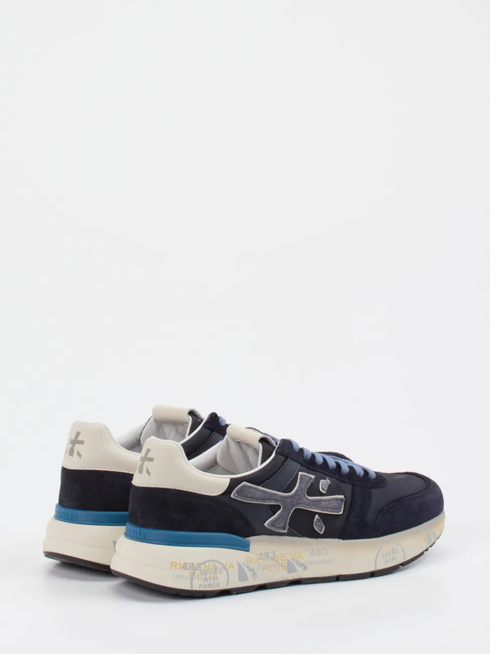 Premiata – Sneaker aus Velour/Textil in Dunkelblau