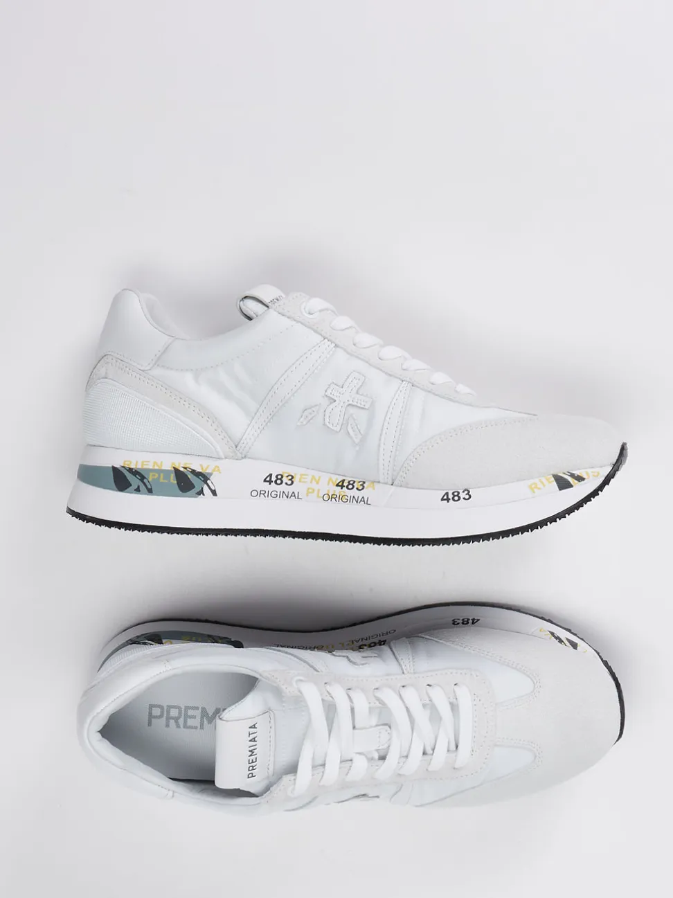 Premiata – Sneaker aus Veloursleder Offwhite