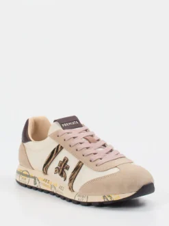 Premiata – Sneaker aus Veloursleder und Textil Beige