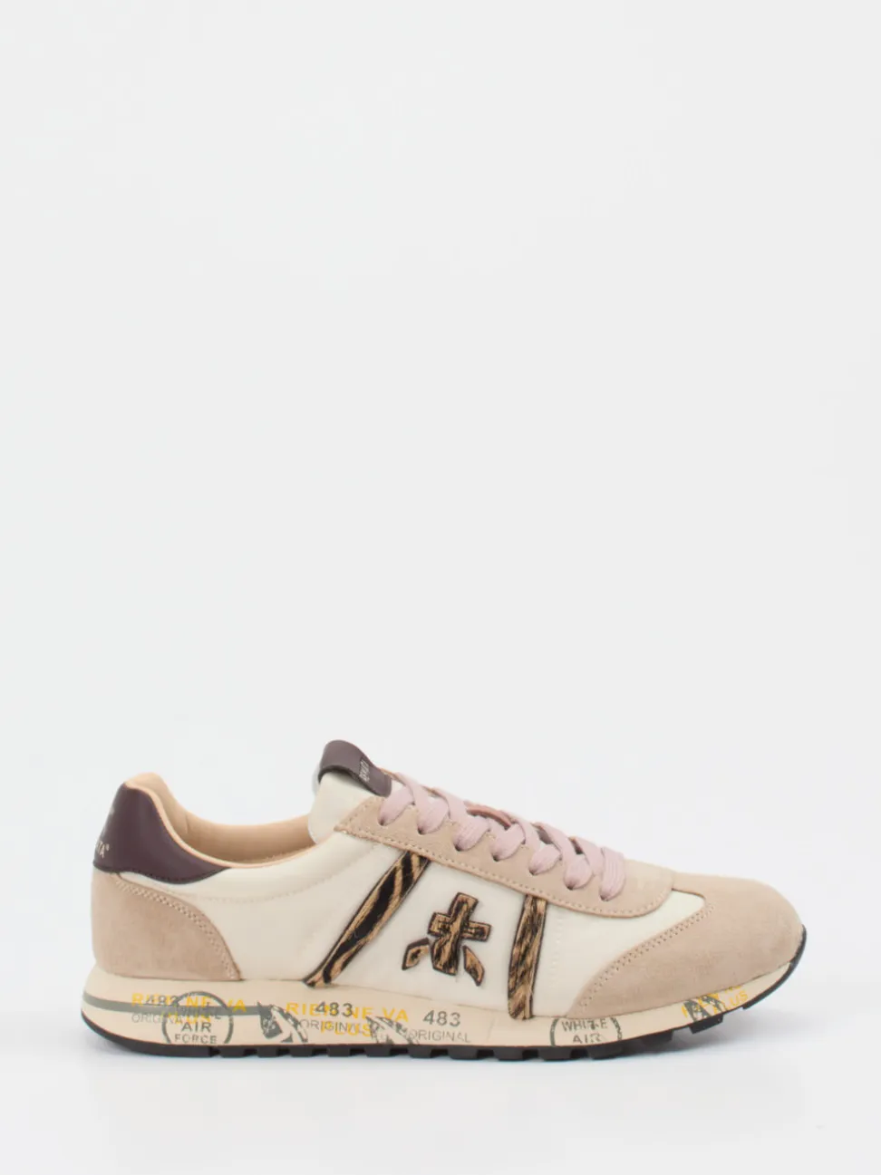 Premiata – Sneaker aus Veloursleder und Textil Beige