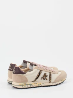 Premiata – Sneaker aus Veloursleder und Textil Beige