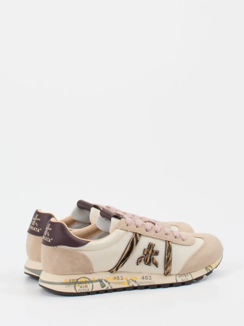 Premiata – Sneaker aus Veloursleder und Textil Beige