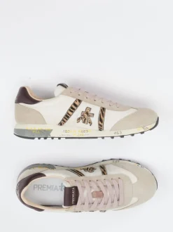 Premiata – Sneaker aus Veloursleder und Textil Beige