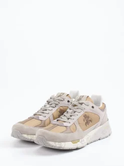 Premiata – Sneaker aus Veloursleder und Textil braun
