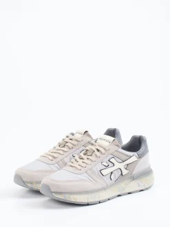 Premiata – Sneaker aus Veloursleder und Textil grau